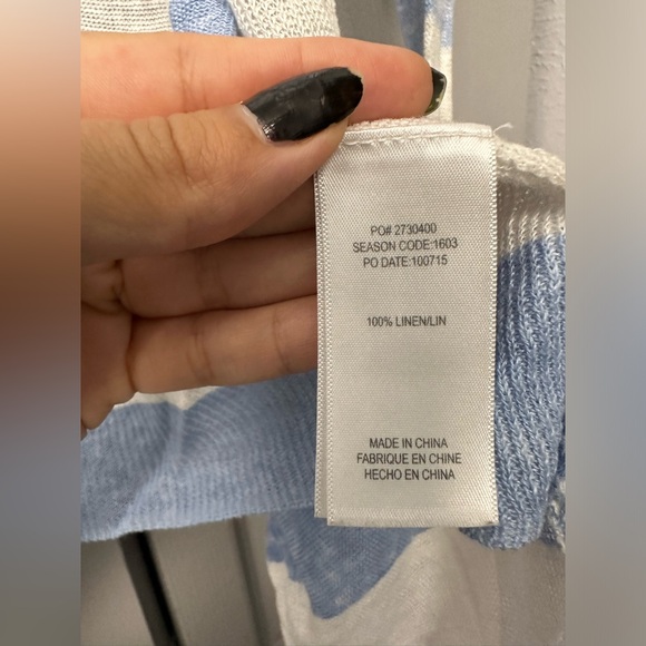 Splendid Blue and White Striped Long Cardigan - Picture 4 of 7